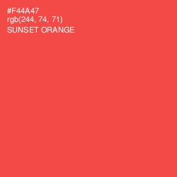#F44A47 - Sunset Orange Color Image