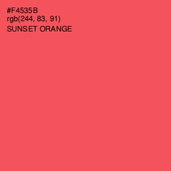 #F4535B - Sunset Orange Color Image
