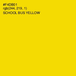 #F4DB01 - School bus Yellow Color Image