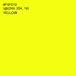 #F4FE10 - Yellow Color Image