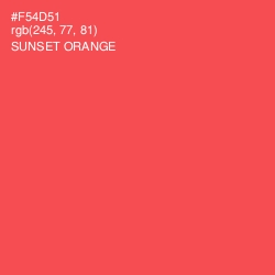 #F54D51 - Sunset Orange Color Image