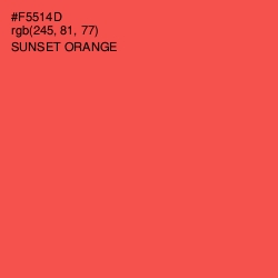 #F5514D - Sunset Orange Color Image