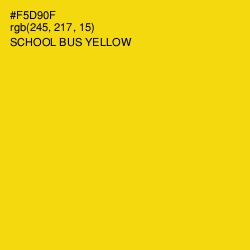 #F5D90F - School bus Yellow Color Image