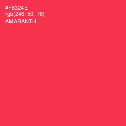 #F6324E - Amaranth Color Image