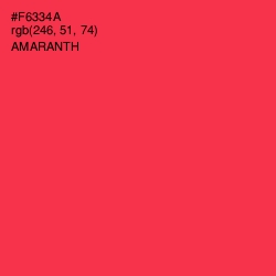 #F6334A - Amaranth Color Image