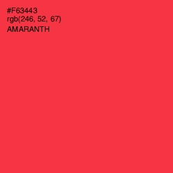 #F63443 - Amaranth Color Image