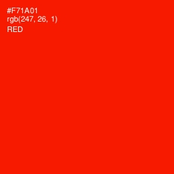 #F71A01 - Red Color Image