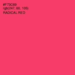 #F73C69 - Radical Red Color Image