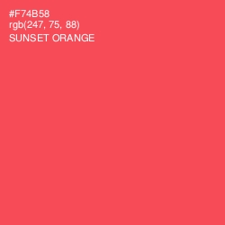 #F74B58 - Sunset Orange Color Image