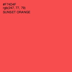 #F74D4F - Sunset Orange Color Image