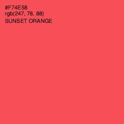 #F74E58 - Sunset Orange Color Image