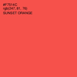 #F7514C - Sunset Orange Color Image