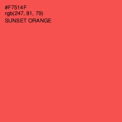 #F7514F - Sunset Orange Color Image