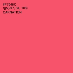 #F7546C - Carnation Color Image