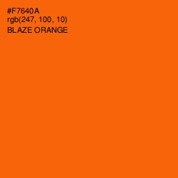 #F7640A - Blaze Orange Color Image