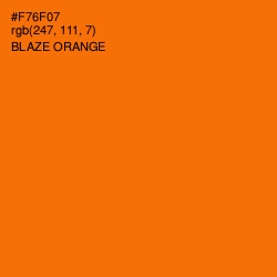 #F76F07 - Blaze Orange Color Image