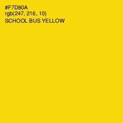 #F7D80A - School bus Yellow Color Image