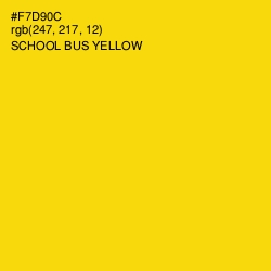 #F7D90C - School bus Yellow Color Image