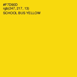 #F7D90D - School bus Yellow Color Image