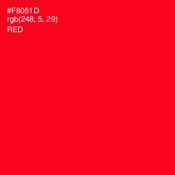 #F8051D - Red Color Image