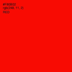 #F80B02 - Red Color Image