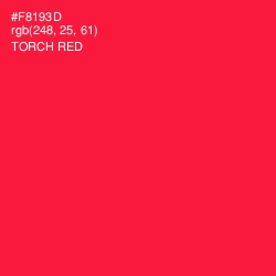 #F8193D - Torch Red Color Image