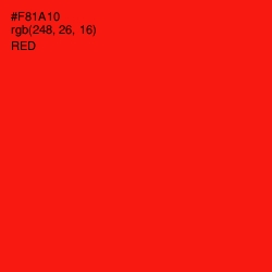 #F81A10 - Red Color Image