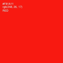 #F81A11 - Red Color Image