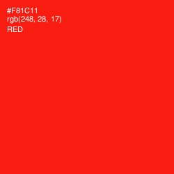 #F81C11 - Red Color Image