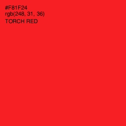 #F81F24 - Torch Red Color Image