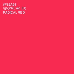 #F82A51 - Radical Red Color Image