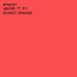 #F84D51 - Sunset Orange Color Image