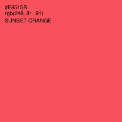 #F8515B - Sunset Orange Color Image