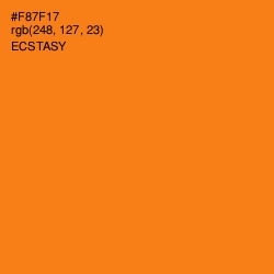 #F87F17 - Ecstasy Color Image