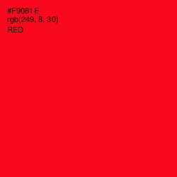 #F9081E - Red Color Image