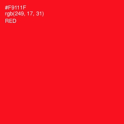 #F9111F - Red Color Image