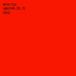 #F91702 - Red Color Image