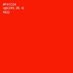 #F91C04 - Red Color Image