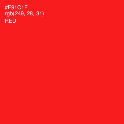#F91C1F - Red Color Image