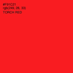 #F91C21 - Torch Red Color Image
