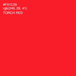 #F91C29 - Torch Red Color Image