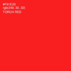 #F91E20 - Torch Red Color Image