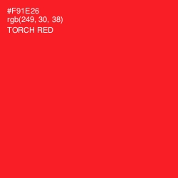 #F91E26 - Torch Red Color Image