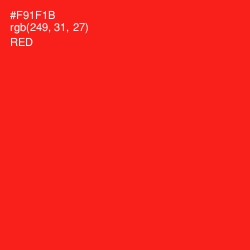 #F91F1B - Red Color Image