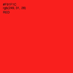 #F91F1C - Red Color Image