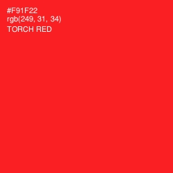 #F91F22 - Torch Red Color Image