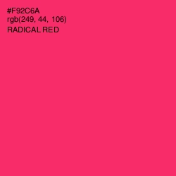 #F92C6A - Radical Red Color Image