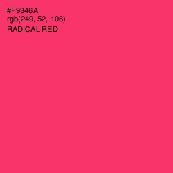 #F9346A - Radical Red Color Image