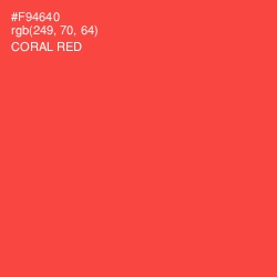 #F94640 - Coral Red Color Image