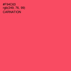 #F94C63 - Carnation Color Image